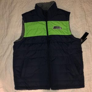 NEW NFL Seahawks Reversible Puffer Vest | No Sleeves
